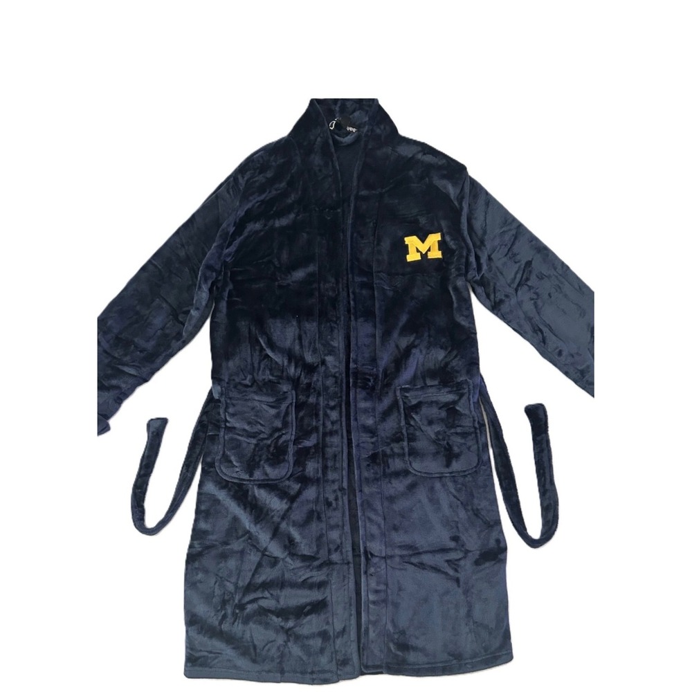 Northwest Michigan Wolverines Silk Touch Robe Navy Blue Mens L/XL NCAA College